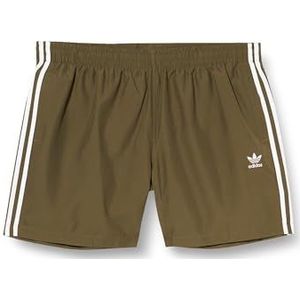 adidas, Originals Adicolor 3-Stripes, badpak, olijflaag/wit, XL, man