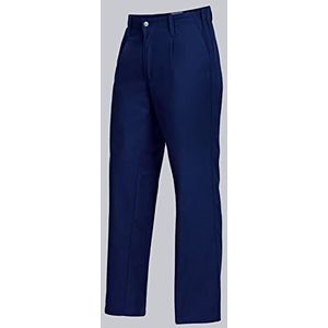 BP Cotton Plus 1469-720-10 werkbroek - stoffen bretels met rubberen inzetstuk - zakken voor kniebeschermers - puur katoen - vaste pasvorm - maat: 27 - kleur: donkerblauw
