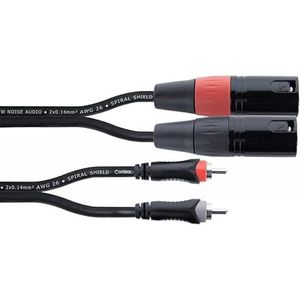 audiokabel dubbel xlr mannelijk/rca 1 m