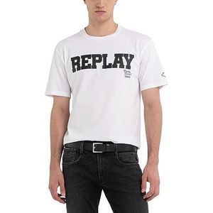 Replay Heren T-shirt, Wit 001, 3XL