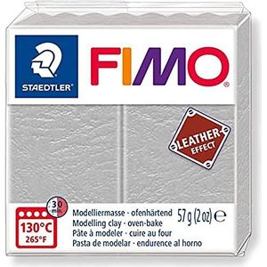 Staedtler 8010-809 Fimo Leather-Effect Ovenhardende boetseerklei (voor creatieve objecten in lederlook, lederachtige look en feel) kleur duifgrijs