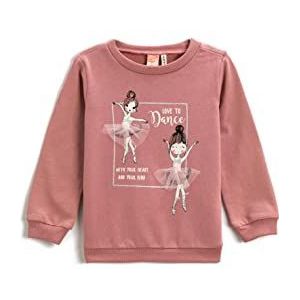 Koton Bedrukt sweatshirt Crew Neck Cotton Trainingsshirt voor meisjes en meisjes, roze (274), 6-9 mesi