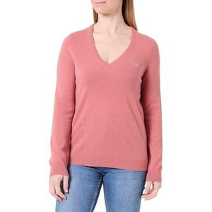 Extra fijne lamswolmix met V-hals, Faded Brick, S