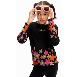 Desigual T-shirt met lange mouwen voor meisjes en meisjes, zwart, 12 Jaar