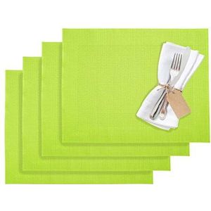 Westmark Set van 4 placemats, 42 x 32 cm, synthetisch weefsel, lime/groen, Saleen-collectie: Home