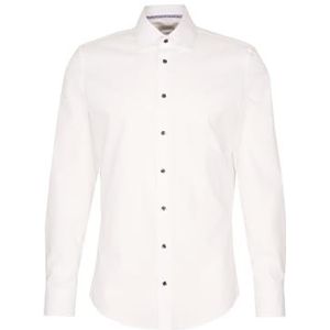 Seidensticker Zakelijk overhemd voor heren, slim fit, strijkvrij, kent-kraag, lange mouwen, 100% katoen, wit, 36