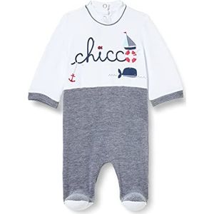 Chicco, Jumpsuit met patchwork en knopen, baby-jongens, 9 maanden, Wit (425)