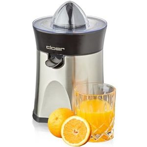 Cloer 6815 Citruspers en sinaasappelpers, elektrisch, kleine en grote perskegel, druppelstop, automatische uitschakeling, antislip, vaatwasmachinebestendig, 100 W, roestvrij staal