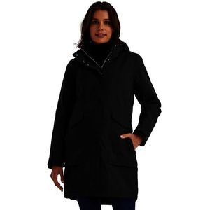 killtec dames Parka/jas waterdicht met afritsbare capuchon Damen Funktionsparka, schwarz, 48, 43284-000