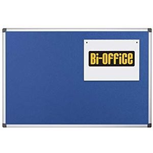 Bi-Office Maya Prikbord, Vilten Memobord Blauw, Geanodiseerd Aluminium Omlijsting, 105 x 75 cm
