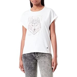 Garcia Dames T-shirt met korte mouwen, gebroken wit, L