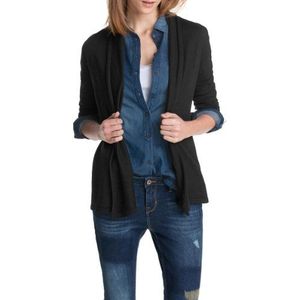 ESPRIT Gebreid damesvest open sjaalkraag cardigan, zwart (zwart), XL