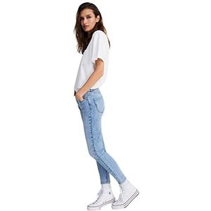 Springfield Jeans slim cropped reflectie middelblauw, regular voor dames, Medium Blauw, 32