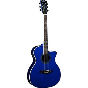 Eko Guitars NXT A100CE SEE THROUGH BLUE, akoestische gitaar van dennenhout, hoofdband, bodem en handvat van mahonie, Zuid-Amerikaanse Roupanà, Dreadnought Cutaway, blauw