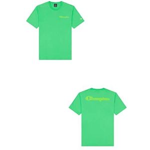 Champion Legacy Neon Spray Contrast Logo S/S T-shirt voor heren, Gras Groen, S