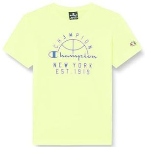 Champion Legacy Modern Basket B - Quick-Dry Micromesh S/S Crewneck T-shirt, fluogeel, 9-10 jaar kinderen en jongens SS24, Neon Geel