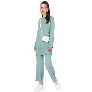 Trendyol Vrouwen Vrouw Plain Knitwear Tweedelige Set gecoördineerde Outfit, Mint, S, Munt, S