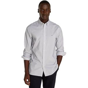 Tommy Hilfiger - MICRO PRINT SF SHIRT - Overhemd - Optic White/Desert Sky - Klein Geruit Gedessineerd