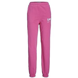 JACK & JONES Dames JJXX JXBIANCA HW Relaxed Vint Joggingbroek, Carmine Rose/Print: Helder Wit LNDN Print, S