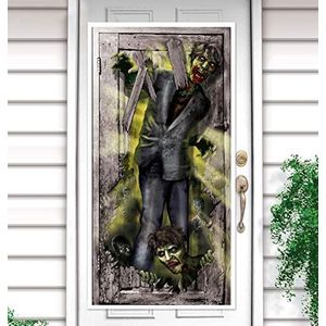 Amscan 240342-55 - Deurdecoratie Zombies, afmetingen 165,1 x 85 cm, plastic, kamerdecoratie, hangdecoratie, griezelhuis, Halloween