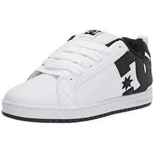 DC Shoes Court Graffik SE Heren Skatesneaker, Wit, Zwart, Lime, Kleur, Maat 46,5, wit, zwart, E zwart, 46.5 EU
