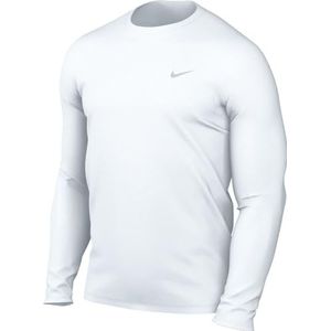 Nike Heren Top M Nk Df Uv Miler Top Ls, White/Reflective Silv, FB7070-100, S