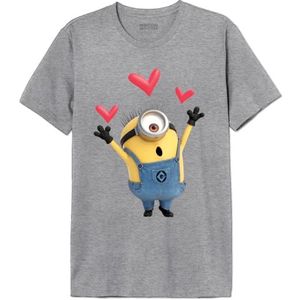 Minion Monsters MEUTMINTS008 T-shirt voor heren, grijs gemêleerd, maat 3XL, Grijs Chinees, 3XL