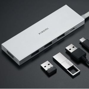 Xiaomi Hub Type C 5-in-1 - Hub met 5 types (3 USB-poorten, 1 type C-poort en een HDMI-aansluiting), compatibel met Windows, Andorid, macOS en Linux, hoge gegevensleessnelheid, 4K UHD-resolutie