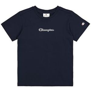 Champion Legacy Boy-Graphic Crewneck T-shirt voor jongens met groot logo, Blauw (Bs501), 7-8 Jaar