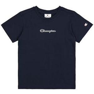 Champion Legacy Boy-Graphic Crewneck T-shirt voor jongens met groot logo, Blauw (Bs501), 9-10 Jaar