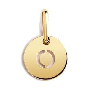 SINGULARU - Mini Medallion Letter Gold - hanger van 925 sterling zilver met verguld 18 kt - hanger letters A - Z - Charm combineerbaar met ketting - damessieraden, Eén maat, Goud, is geen edelsteen