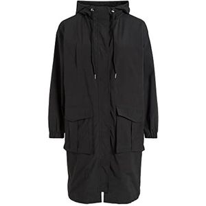 Vila Dames VISILIANA Long Jacket-NOOS Parka, Black, 40, Schwarz, 40