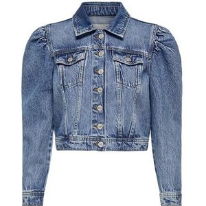ONLY Dames ONLAMANDA LS Puff DNM Jacket AZG jas, blauw, XS, blauw, XS