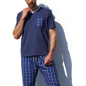 POMPEA Pj eucalyptus pyjama-set voor heren, zomernacht, XL
