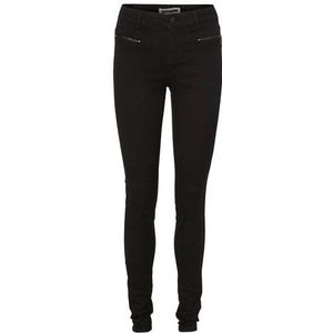 NOISY MAY dames skinny broek Nmfaluna Nw Slim Zip Pants Black