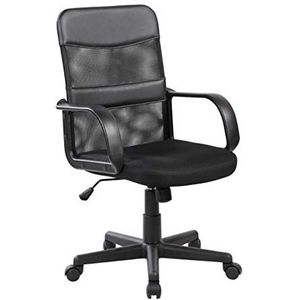 Studio Decor Sof08 bureaustoel met armleuningen, stof en hars, zwart