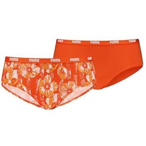 PUMA Dames Hipsters 2 Pack, flame orange, L