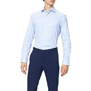 Hackett London Dobby Houndstooth overhemd voor heren, 8A wit/blauw