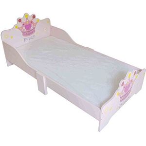 Kiddi Style Prinsessin bed & prinses kinderbed in roze – Princess kinderbed, tienerbed & speelbed voor meisjes – 140 cm x 70 cm