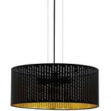 Eglo Hanglamp Varillas, 3-vlammige hanglamp, moderne hanglamp van staal en textiel in zwart, goud, eettafellamp, woonkamerlamp met E27-fitting, Ø 53 c