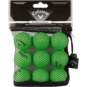 Callaway HX Soft FLITE Foam golfballen, groen, set van 9 stuks, zachte oefenbal