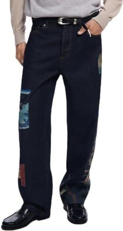 Desigual Jeans  donkerblauw / rood / wit