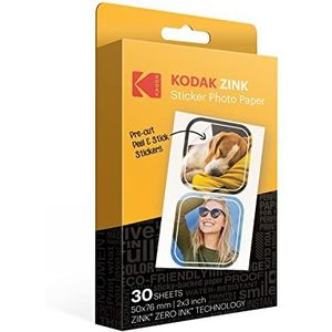 Kodak 2""x3"" Premium Zink Pre-Cut Sticker Fotopapier (30 Vellen) Compatibel met alle Kodak 2x3"" Instant Print-producten - behalve Printomatic