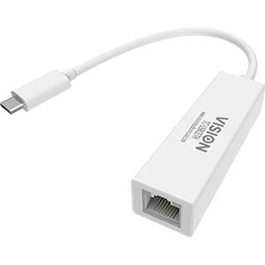 Vision TC-USBCETH tussenstuk voor kabels RJ-45 USB-C Wit