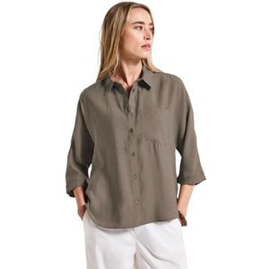 STREET ONE - Overhemdblouse - Dark tumbled beige - Met Borstzak