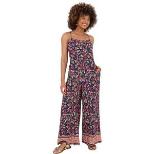 Joe Browns Damesmode jumpsuit met bandjes en bloemenprint, normale pasvorm, blauw, EU 38, marineblauw, 36