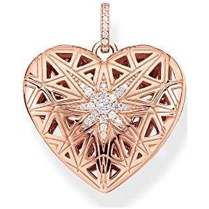 Thomas Sabo Dameshanger hart medaillon ster rosé 925 sterling zilver roségoud verguld PE861-416-14, Eén maat, Sterling zilver