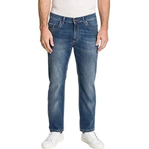 Pioneer Heren broek 5 Pocket Stretch Denim Jeans, Blue Used Buffies, 34W / 34L, Blauwe Gebruikte Buffies, 34W x 34L
