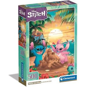 Clementoni - Disney Stitch Stitch-500 stukjes, poster, inclusief puzzel, plezier voor volwassenen, gemaakt in Italië, 35547, meerkleurig