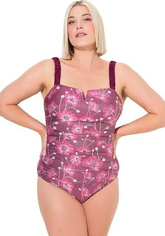 Ulla Popken - Badpak - Cyclaam - Bloemenprint